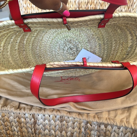 New Christian Louboutin Loubishore Wicker Summer Tote - Picture 7 of 16
